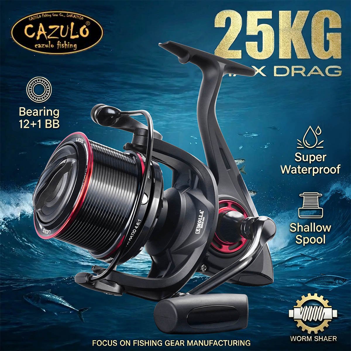 CAZULO Long Cast Spinning Reel - Reel Drag Knob recensie en prijs