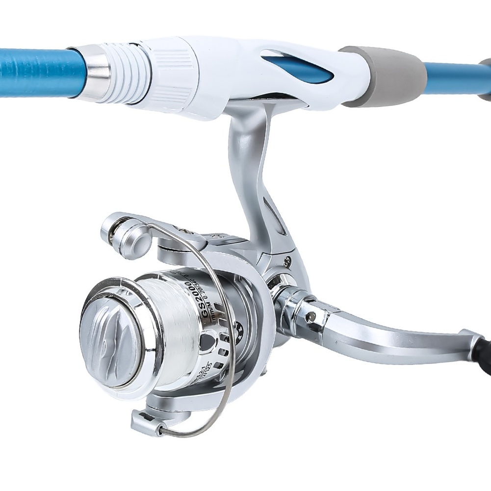 Blauw-witte 1,8m hengelset met - Reel Bag recensie en prijs
